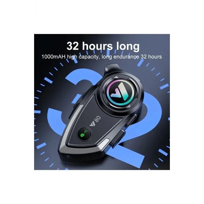 Y80 Motosiklet Kask Kulaklık Intercom Işıklı Motorsiklet Interkom