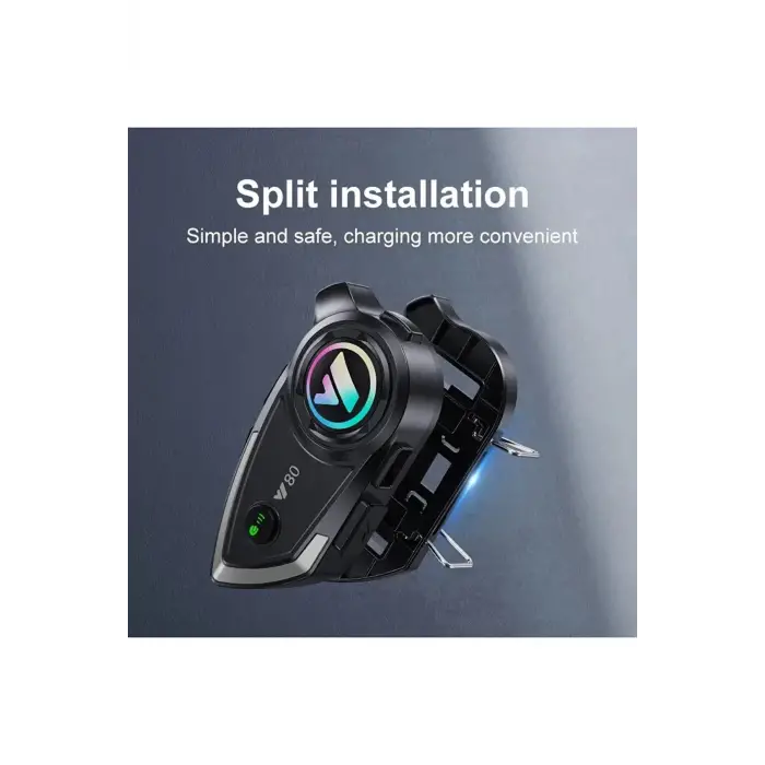 Y80 Motosiklet Kask Kulaklık Intercom Işıklı Motorsiklet Interkom