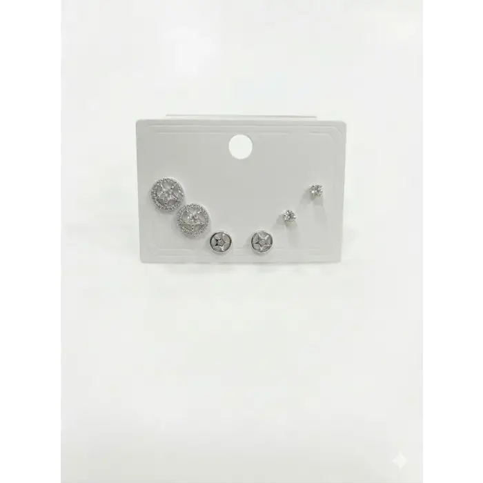 Yıldız Detaylı Altılı Küpe
