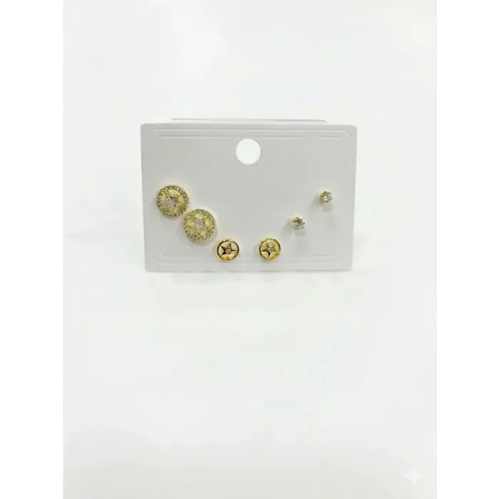 Yıldız Detaylı Altılı Küpe