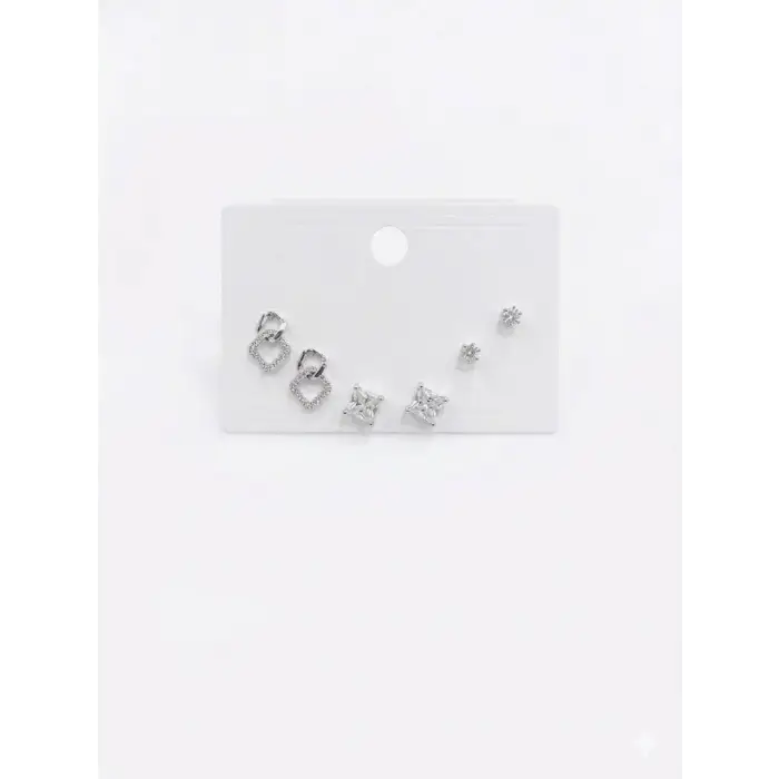 Zincir Detaylı Altılı Küpe