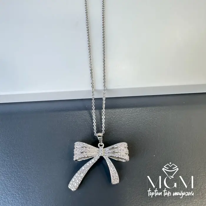Zirkon Taşlı Fiyonk Kolye - Kl0018
