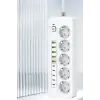 3500w Akım Korumalı 5’li Grup Priz: 5x Usb + 5x Type-c Çıkışlı (2 Metre)