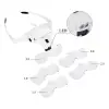 5 Lens 1.0x3.5x, 2led Işıklı  Ile Ayarlanabilir Gözlük Büyüteç9892b2