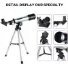 50x360 Mini Teleskop Kara Uzay Teleskobu Aliminyum Gövde Tripodlu