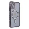 Apple İphone 11 Kılıf Joke Simli Magneticsafe Kılıf - Derin Mor