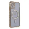 Apple İphone 11 Kılıf Joke Simli Magneticsafe Kılıf - Gold