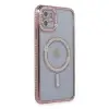 Apple İphone 11 Kılıf Joke Simli Magneticsafe Kılıf - Pembe