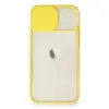 Apple İphone 11 Kılıf Palm Buzlu Kamera Sürgülü Silikon - Sarı