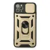 Apple İphone 11 Pro Kılıf Pars Lens Yüzüklü Silikon - Gold