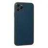 Apple İphone 11 Pro Max Kılıf Coco Deri Silikon Kapak - Mavi