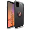 Apple İphone 11 Pro Max Kılıf Range Yüzüklü Silikon - Siyah-gold