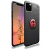 Apple İphone 11 Pro Max Kılıf Range Yüzüklü Silikon - Siyah-kırmızı