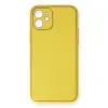 Apple İphone 12 Kılıf Coco Deri Silikon Kapak - Sarı
