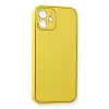 Apple İphone 12 Kılıf Coco Deri Silikon Kapak - Sarı