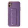 Apple İphone 12 Kılıf Coco Karbon Standlı Kapak - Mor