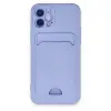 Apple İphone 12 Kılıf Kelvin Kartvizitli Silikon - Lila