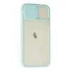 Apple İphone 12 Kılıf Palm Buzlu Kamera Sürgülü Silikon - Turkuaz