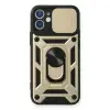 Apple İphone 12 Mini Kılıf Pars Lens Yüzüklü Silikon - Gold