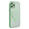 Apple İphone 12 Pro Kılıf Magneticsafe Lazer Silikon - Haki Yeşil