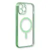 Apple İphone 12 Pro Kılıf Magneticsafe Lazer Silikon - Haki Yeşil
