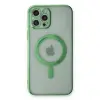 Apple İphone 12 Pro Kılıf Magneticsafe Lazer Silikon - Haki Yeşil