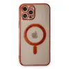 Apple İphone 12 Pro Kılıf Magneticsafe Lazer Silikon - Kırmızı