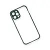 Apple İphone 12 Pro Kılıf Miami Şeffaf Silikon - Koyu Yeşil