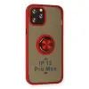 Apple İphone 12 Pro Kılıf Montreal Yüzüklü Silikon Kapak - Kırmızı