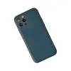 Apple İphone 12 Pro Max Kılıf Coco Deri Silikon Kapak - Mavi