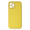 Apple İphone 12 Pro Max Kılıf Coco Deri Silikon Kapak - Sarı