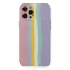 Apple İphone 12 Pro Max Kılıf Ebruli Lansman Silikon - Pembe-lila