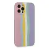 Apple İphone 12 Pro Max Kılıf Ebruli Lansman Silikon - Pembe-lila