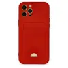 Apple İphone 12 Pro Max Kılıf Kelvin Kartvizitli Silikon - Kırmızı