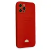 Apple İphone 12 Pro Max Kılıf Kelvin Kartvizitli Silikon - Kırmızı
