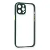 Apple İphone 12 Pro Max Kılıf Miami Şeffaf Silikon - Koyu Yeşil