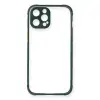 Apple İphone 12 Pro Max Kılıf Miami Şeffaf Silikon - Koyu Yeşil
