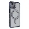 Apple İphone 13 Kılıf Joke Simli Magneticsafe Kılıf - Lacivert