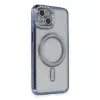 Apple İphone 13 Kılıf Joke Simli Magneticsafe Kılıf - Mavi