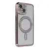 Apple İphone 13 Kılıf Joke Simli Magneticsafe Kılıf - Pembe
