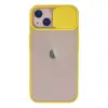Apple İphone 13 Kılıf Palm Buzlu Kamera Sürgülü Silikon - Sarı