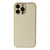 Apple İphone 13 Pro Kılıf Coco Deri Silikon Kapak - Gold