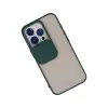 Apple İphone 13 Pro Kılıf Palm Buzlu Kamera Sürgülü Silikon - Yeşil