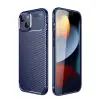 Apple İphone 14 Kılıf Auto Focus Karbon Kapak - Lacivert