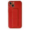 Apple İphone 14 Kılıf Coco Deri Standlı Kapak - Kırmızı