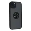 Apple İphone 14 Kılıf Montreal Yüzüklü Silikon Kapak - Siyah
