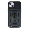 Apple İphone 14 Kılıf Pars Lens Yüzüklü Silikon - Lacivert