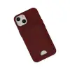 Apple İphone 14 Plus Kılıf Kelvin Kartvizitli Silikon - Bordo