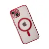 Apple İphone 14 Plus Kılıf Magneticsafe Lazer Silikon - Kırmızı