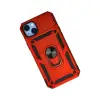 Apple İphone 14 Plus Kılıf Pars Lens Yüzüklü Silikon - Kırmızı
